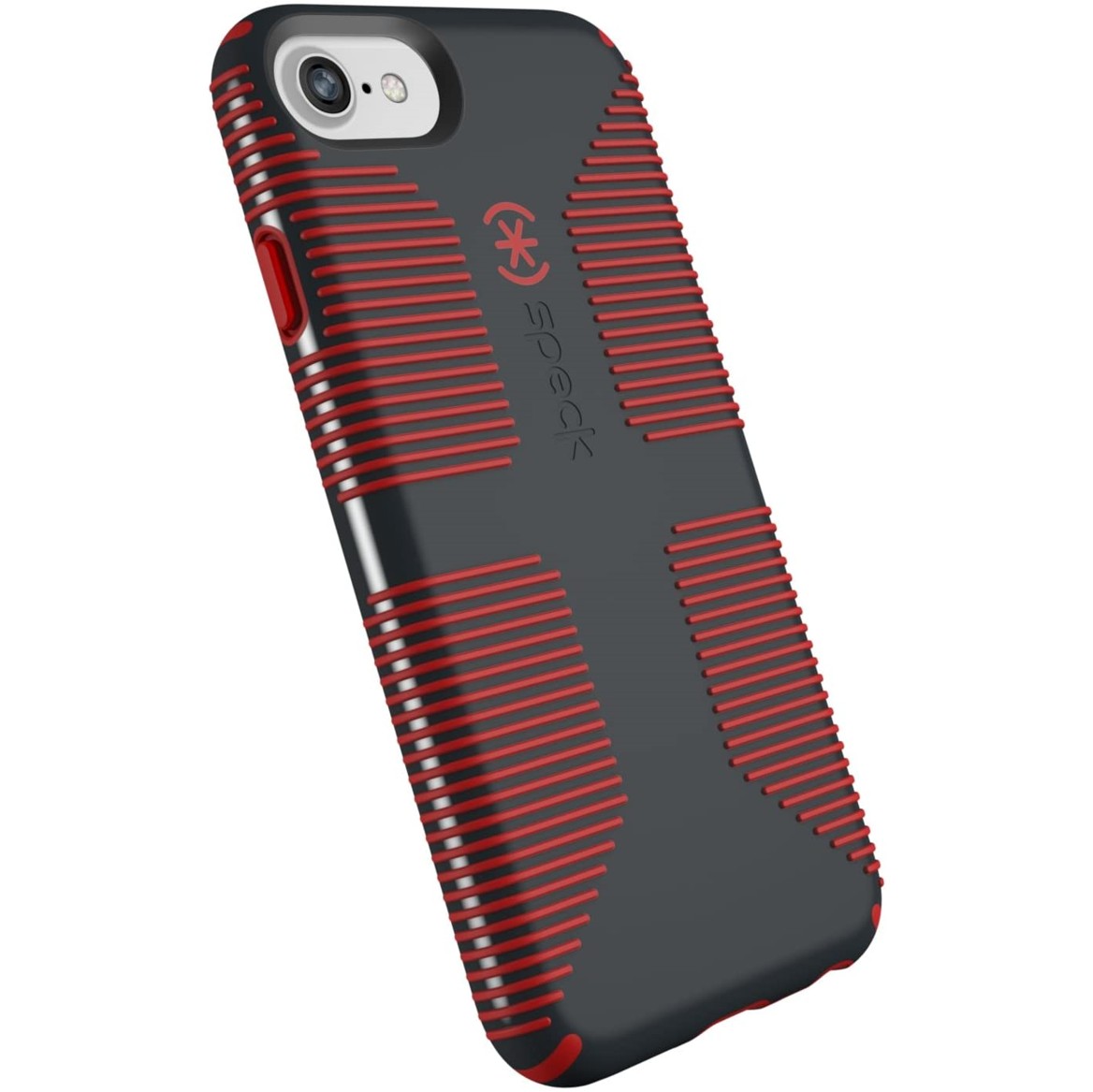 

​Противоударный чехол бампер Speck CandyShell Grip Designed for Impact Apple Iphone 6/6s/7/8/SE 2020 Charcoal Grey/Dark Poppy Red