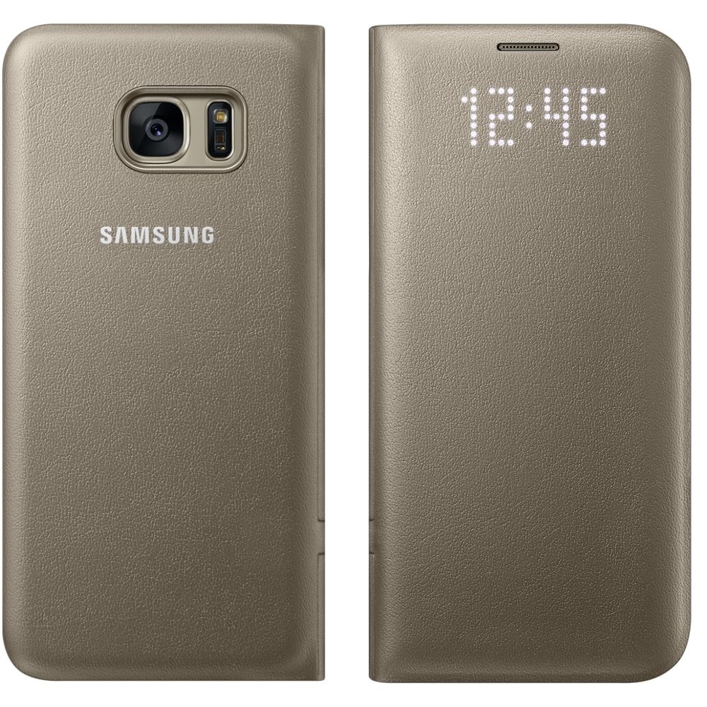 

Защитный смарт чехол книжка Samsung Led Wallet Cover S7 G930 EF-NG930 gold