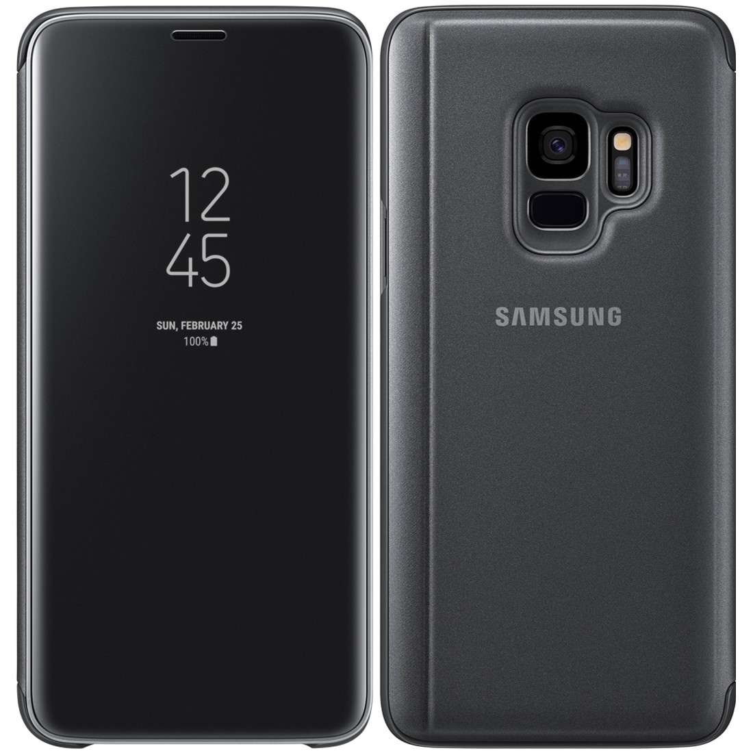 

Защитный смарт чехол книжка S-View Flip cover clear Samsung Galaxy S9 EF-ZG960 black