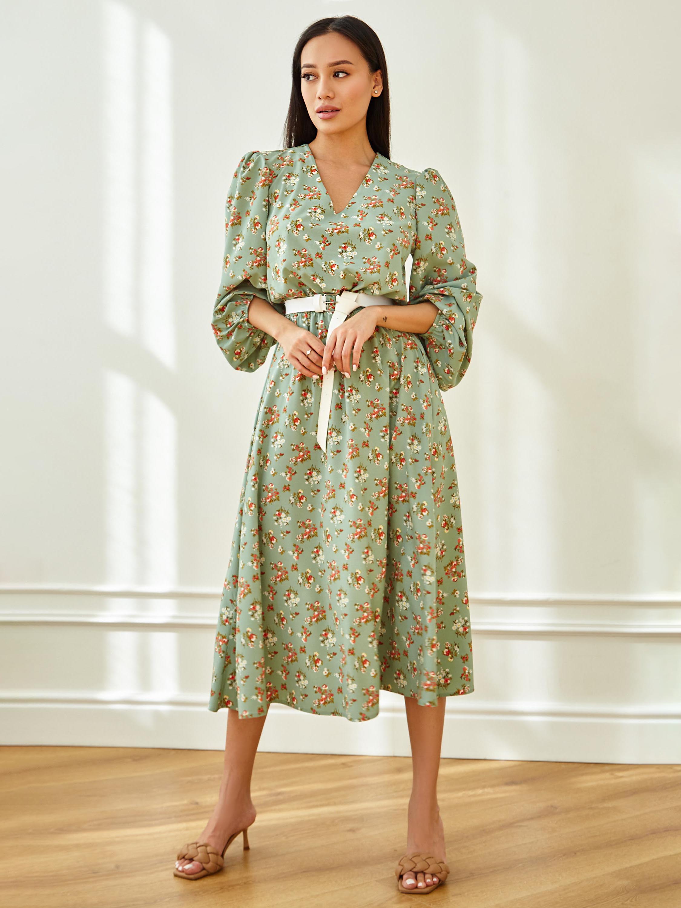 

Платье Jadone Fashion Рут без ремня XL Оливковое