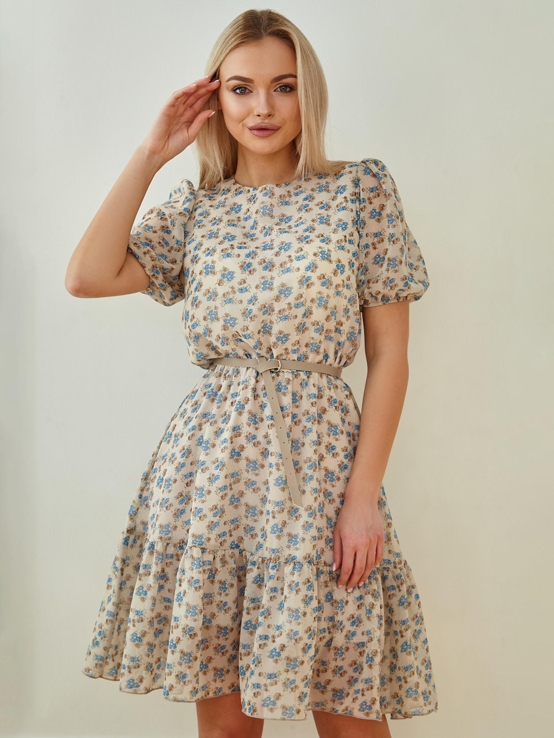 

Платье Jadone Fashion Тесса с ремнем XL Голубое