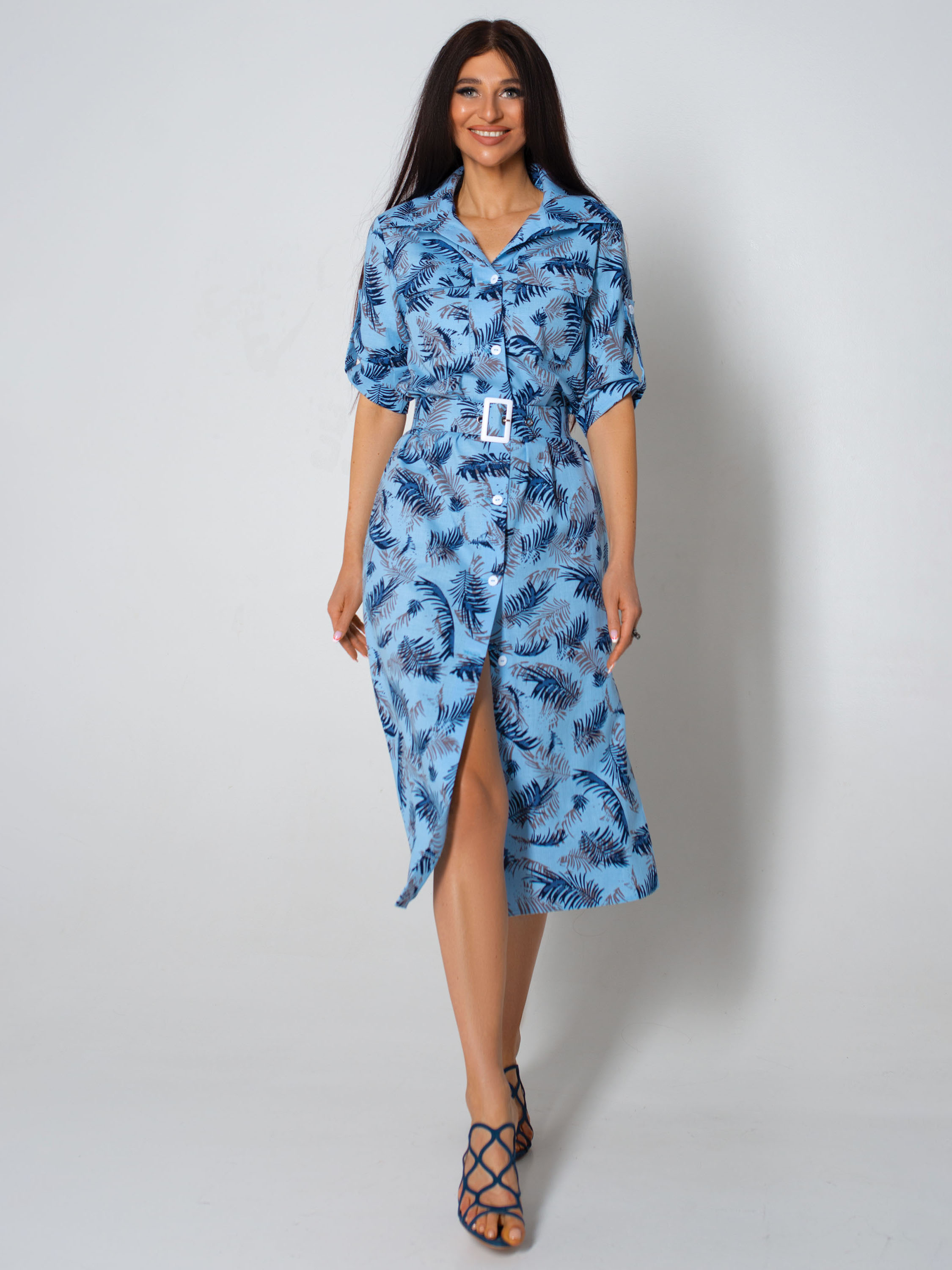 

Платье Jadone Fashion Сафари  Голубое, Платье Jadone Fashion Сафари XL Голубое