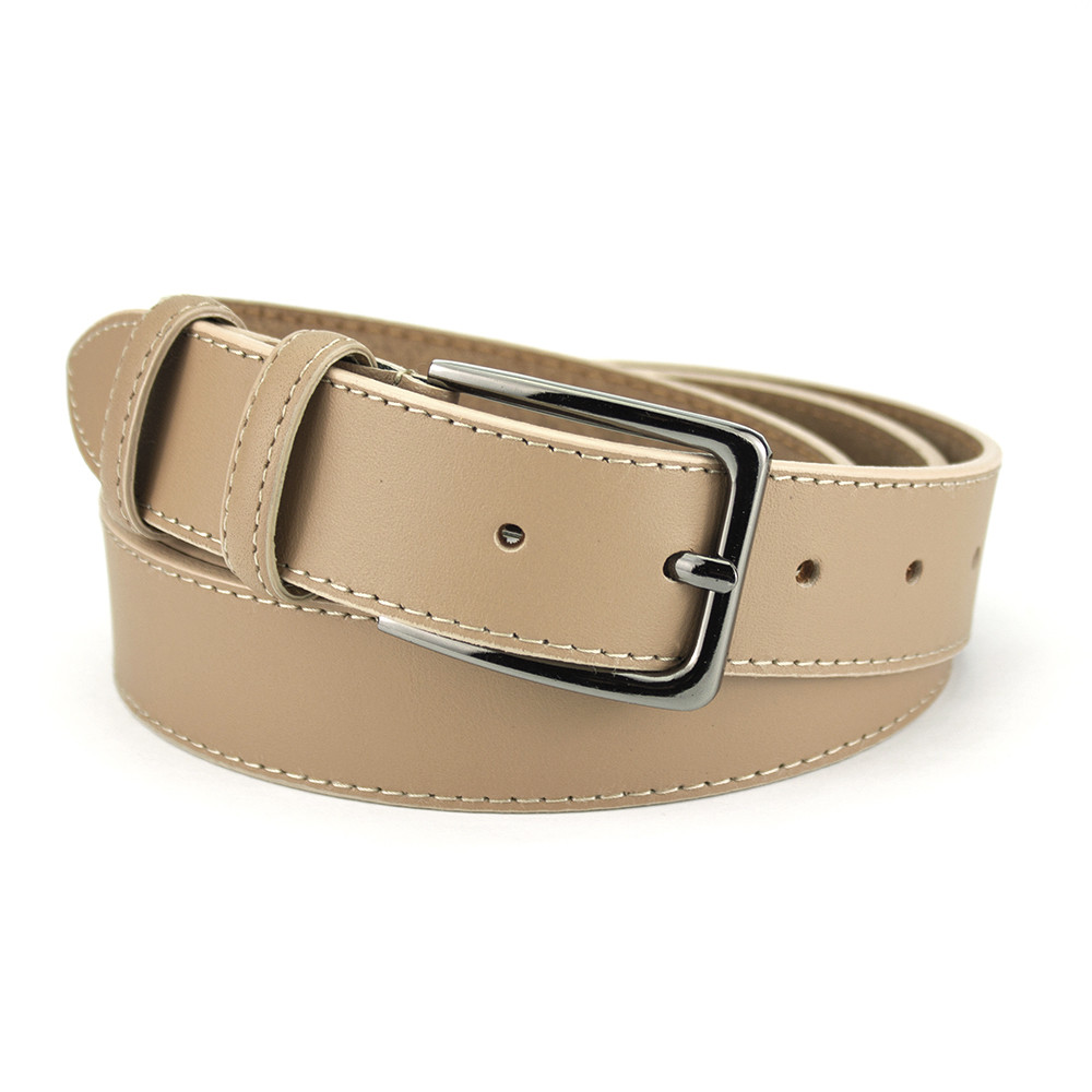 

Ремень женский кожаный с квадратной пряжкой карамельный PS-3572 caramel (130 см)