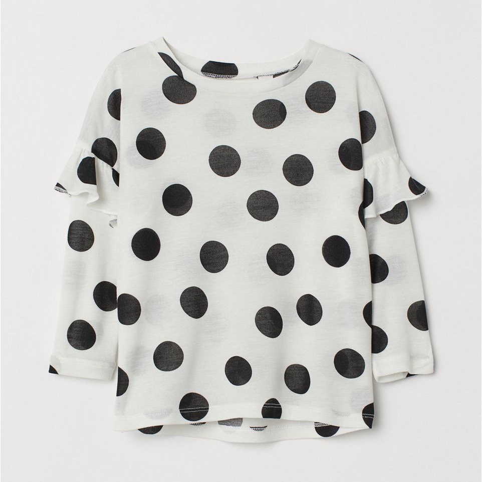 

Футболка с длинными рукавами H&M 742485 110-116 см Черно-белая