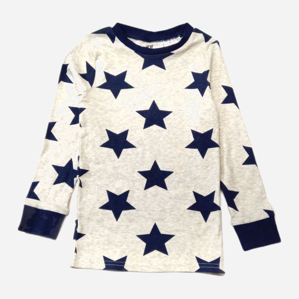 

Футболка с длинными рукавами пижамная H&M 730454 110-116 см Серая