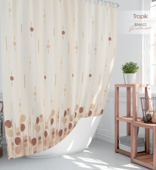 

Шторка для ванной Jackline c рисунком тканевая 180х200 см Polkadot бежевая