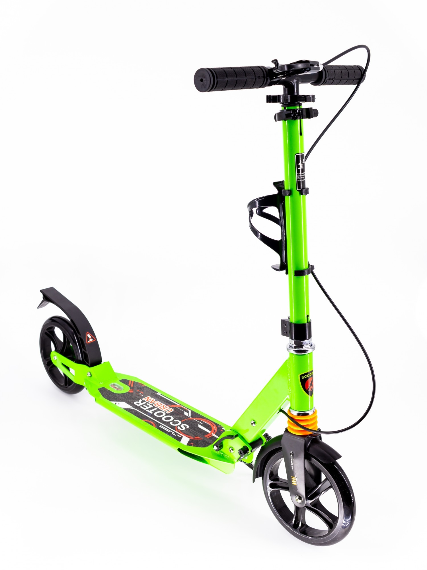 

Самокат Scooter с клипсой и подстаканником 116-C1 большие колеса Салатовый