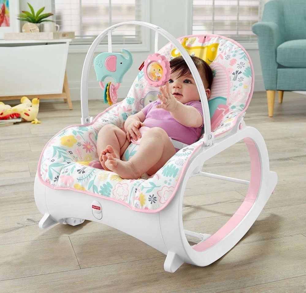 

Детское кресло-качалка Fisher-Price от рождения и до 3-х лет Розовый сад