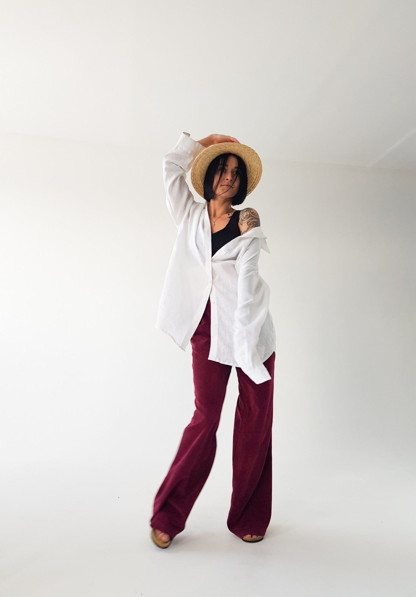 

Рубашка Lilo Oversize лляная M белая