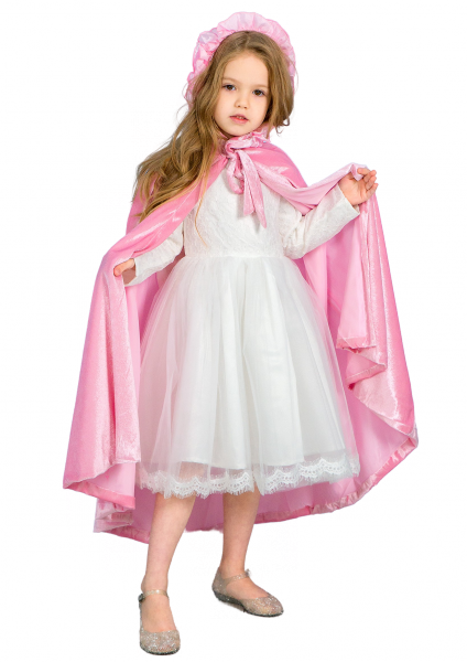 

Детская накидка с капюшоном2 8 лет (128 см) 3251-light pink светло розовый цвет