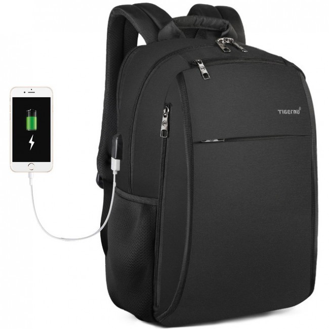 

Рюкзак городской Tigernu T-B3221A для ноутбука 15.6" с USB объем 28л. Черный (кодовый замок в подарок)