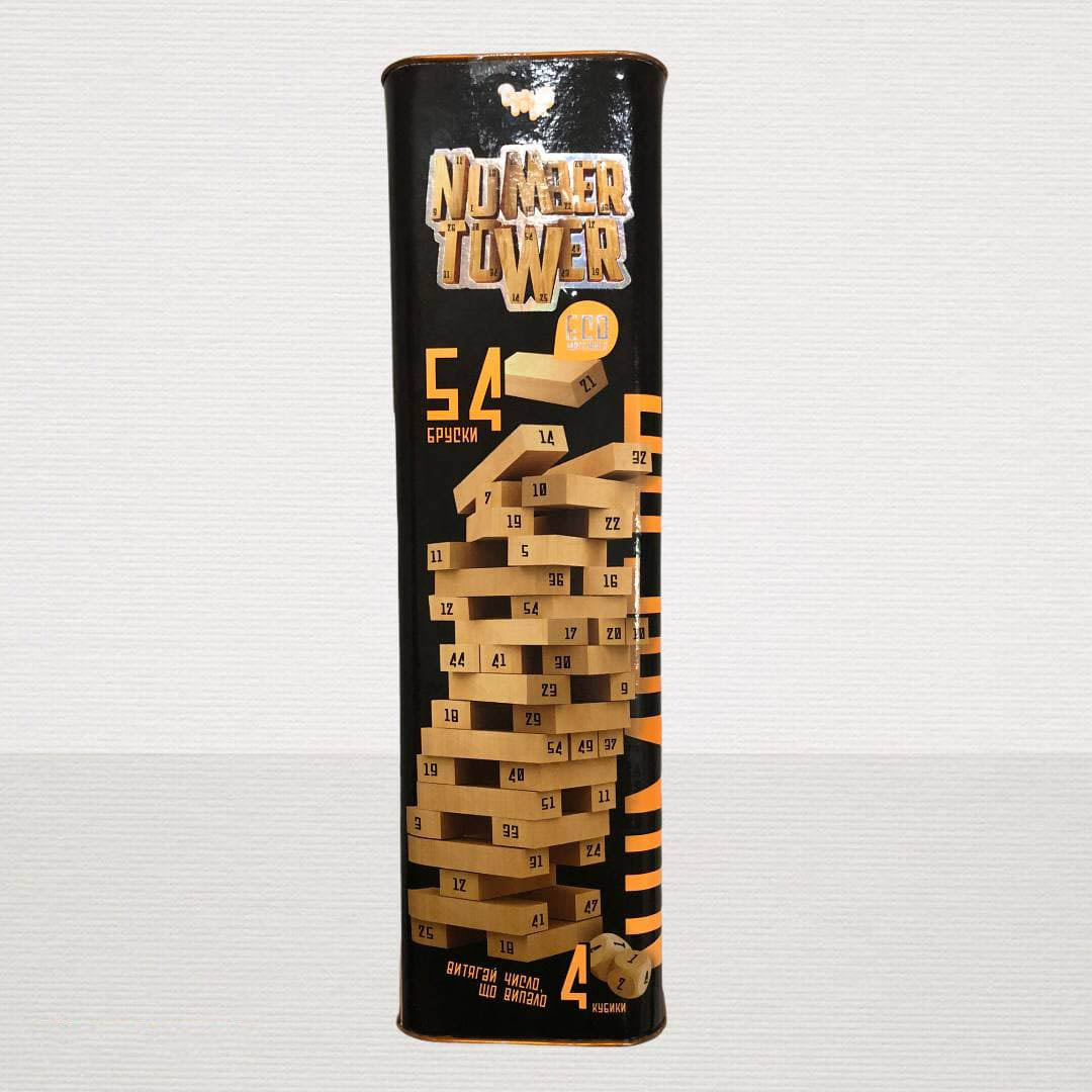 

Настольная Игра Дженга Number Tower (Падающая Башная) 54 бруска