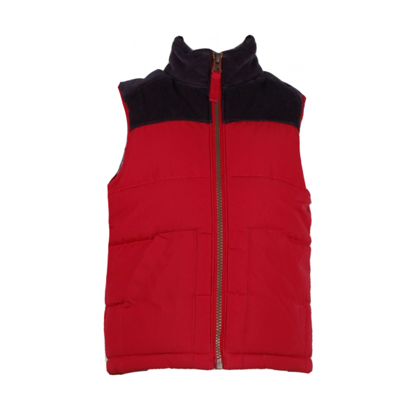 

Тёплый жилет для мальчика 3 года (98 см) O 10228-red красный цвет