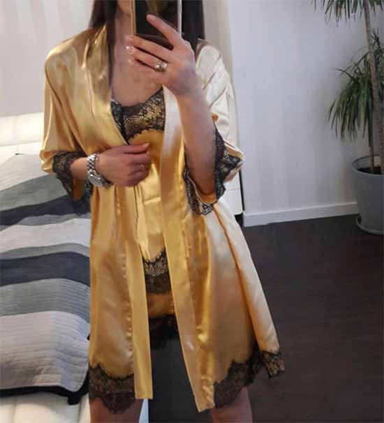 

Fashions • Комплект с халатом Стелла Fashions 40-42 желтый (№585/616-на)