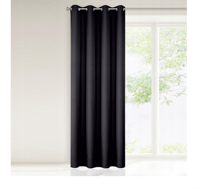 

Однотонная штора Decority 140 х 250 см, черная