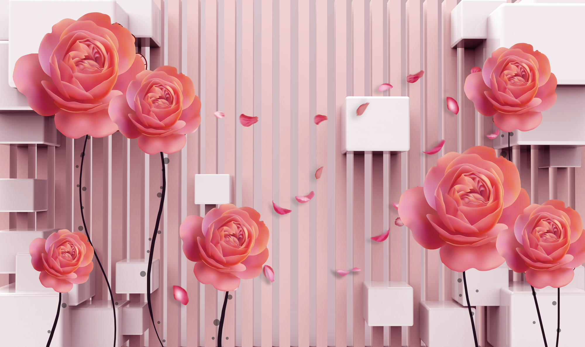 

Фотообои 3D 'Розы и кубы' (4544) , Кожа
