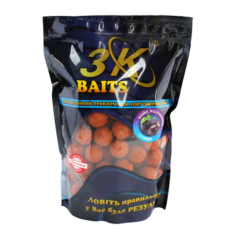 

Бойл 3KBaits растворимый пылящий Слива 24мм 800г (3KB1168)