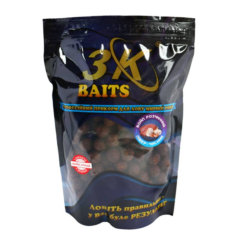

Бойл 3KBaits растворимый пылящий Ливер-чеснок 16мм 800г (3KB1211)