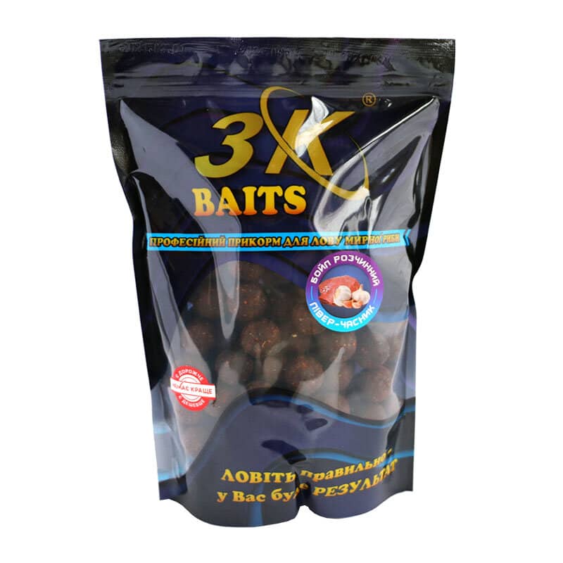

Бойл 3KBaits растворимый пылящий Ливер-чеснок 20мм 800г (3KB1223)