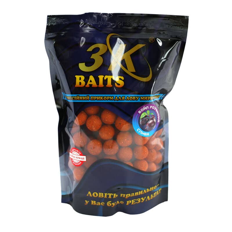 

Бойл 3KBaits растворимый пылящий Слива 20мм 800г (3KB1214)
