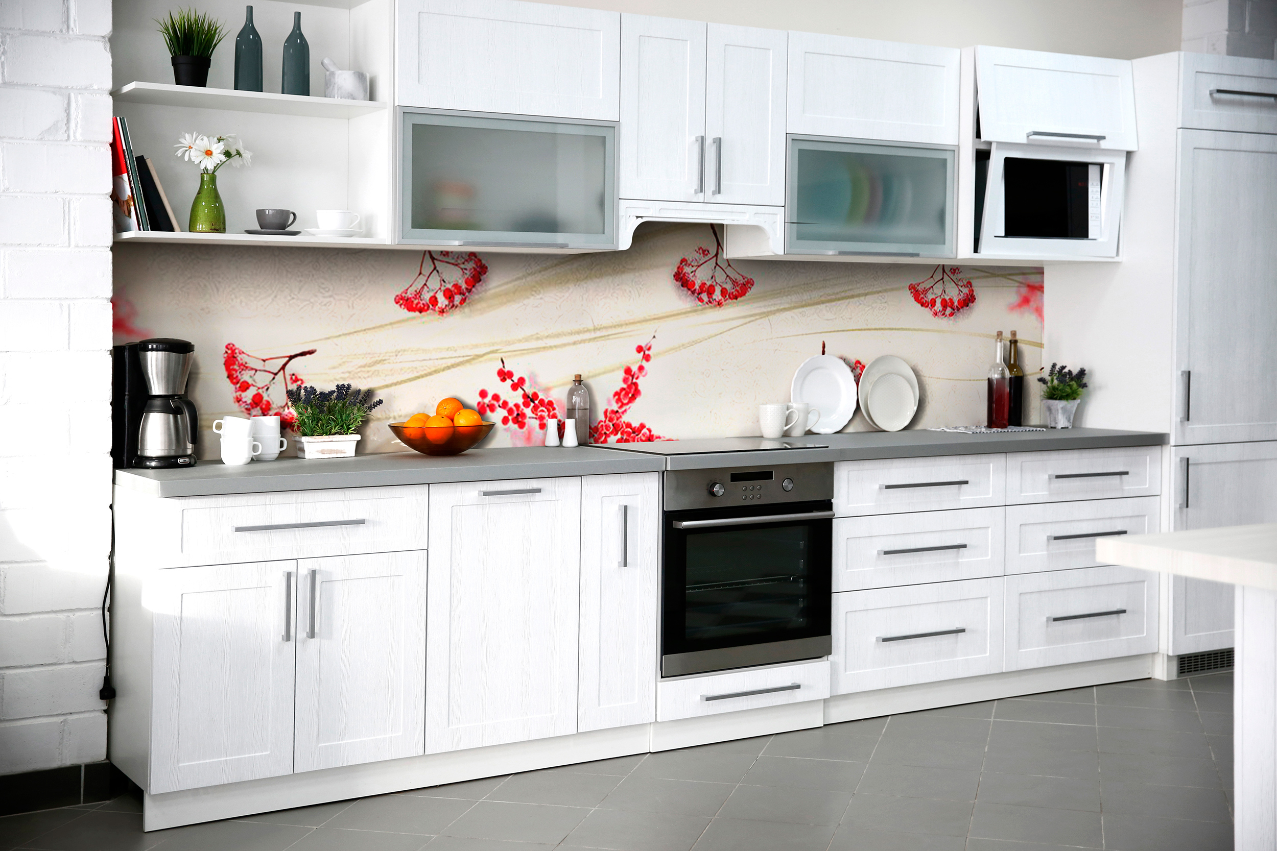 

Скинали на кухню Zatarga Иней на рябине 650х2500 мм (Z181014/1)