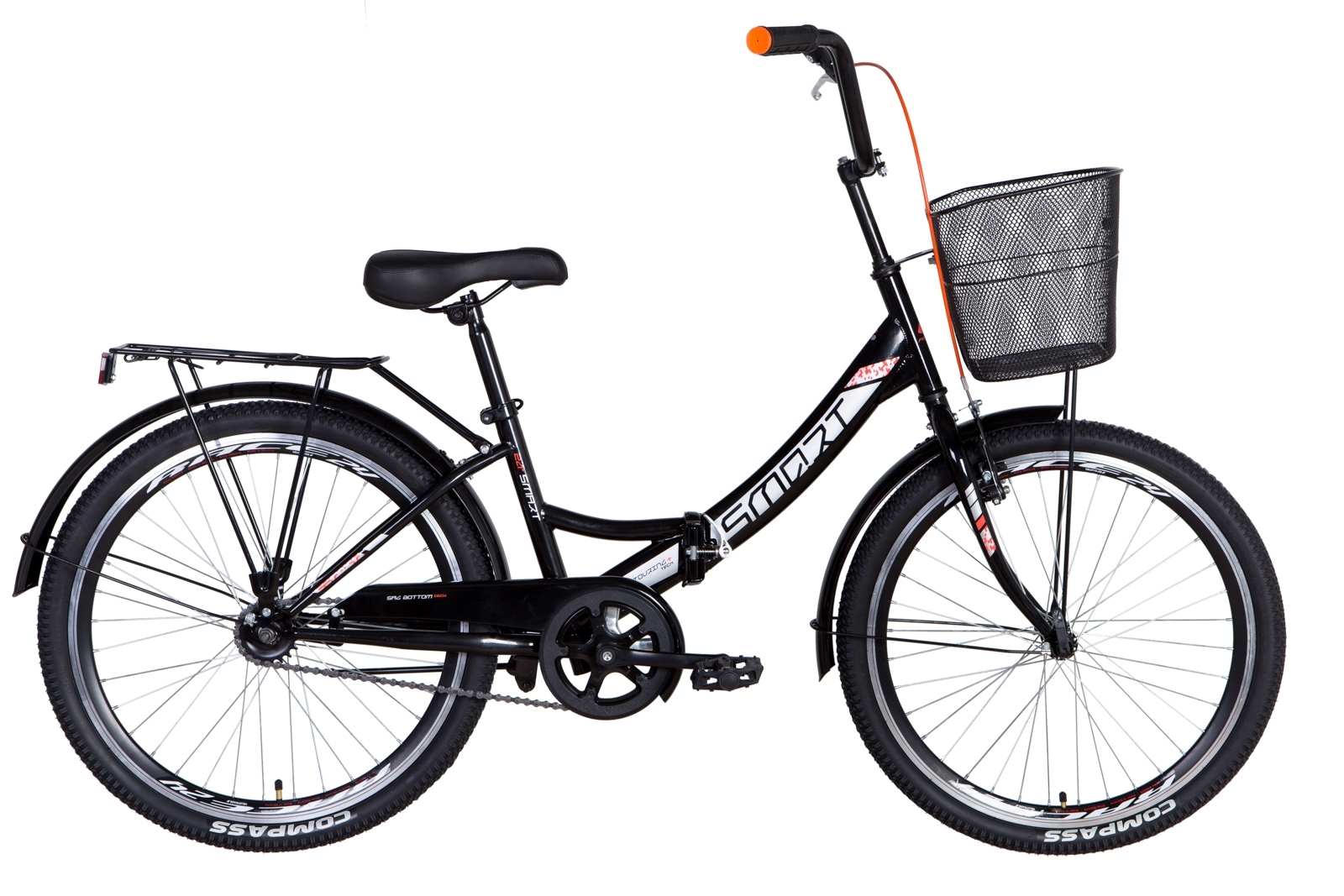 

Велосипед 24" Formula SMART черно-оранжевый с корзиной 2021