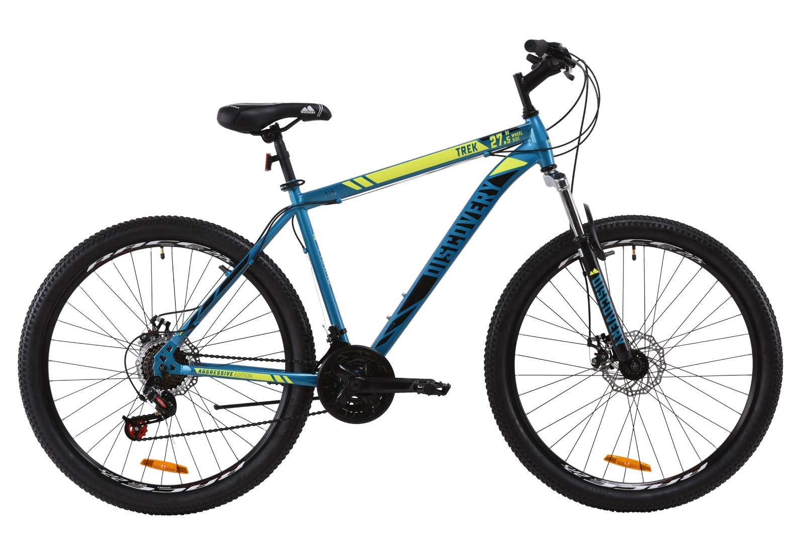 

Велосипед 27.5" Discovery TREK DD 19,5" малахитовый с желтым (м) 2020