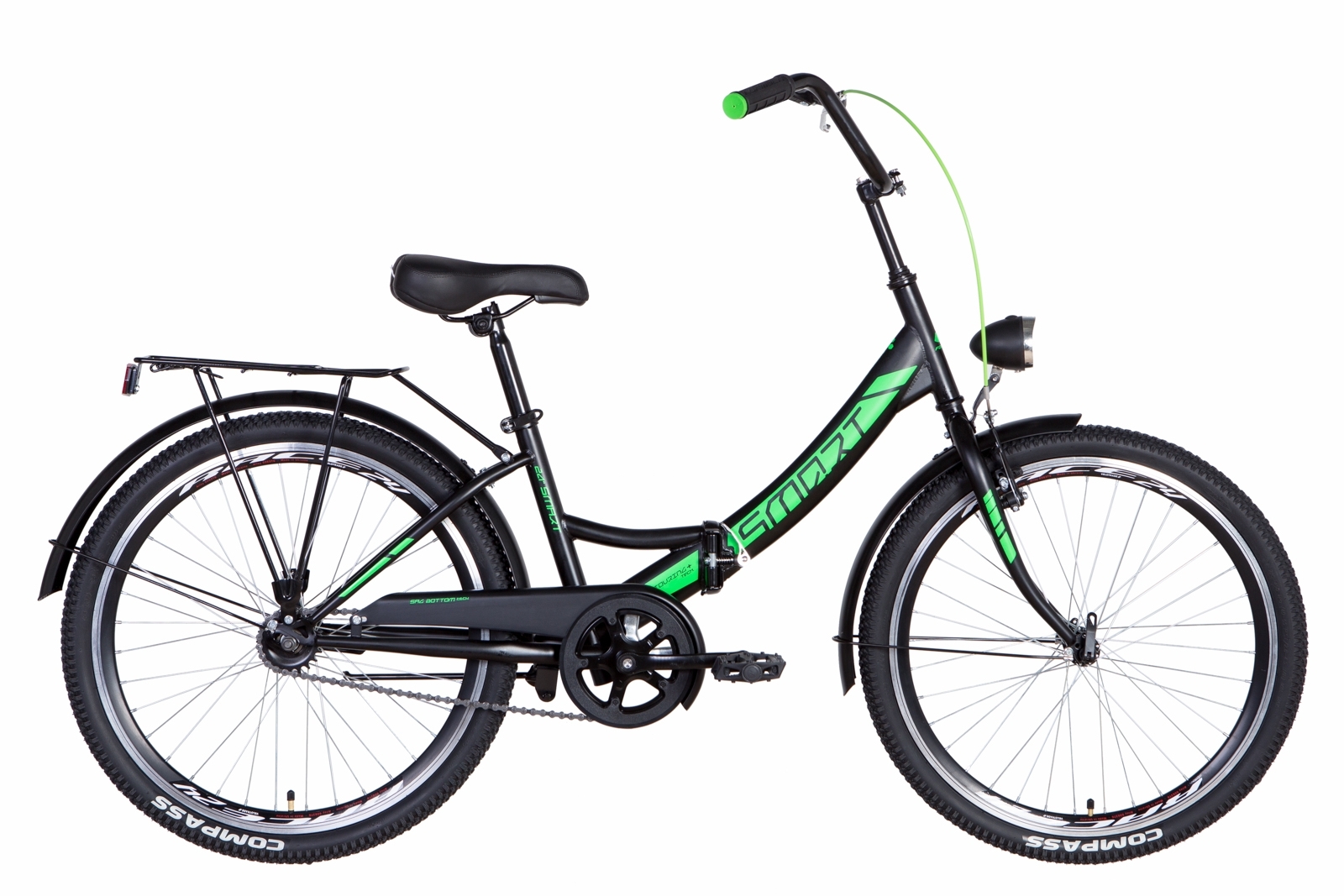 

Велосипед 24" Formula SMART черно-зеленый (м) с фонарём 2021