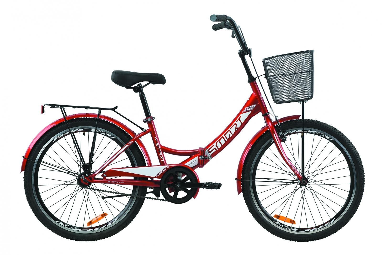 

Велосипед 24" Formula SMART 15" красный с корзиной 2020