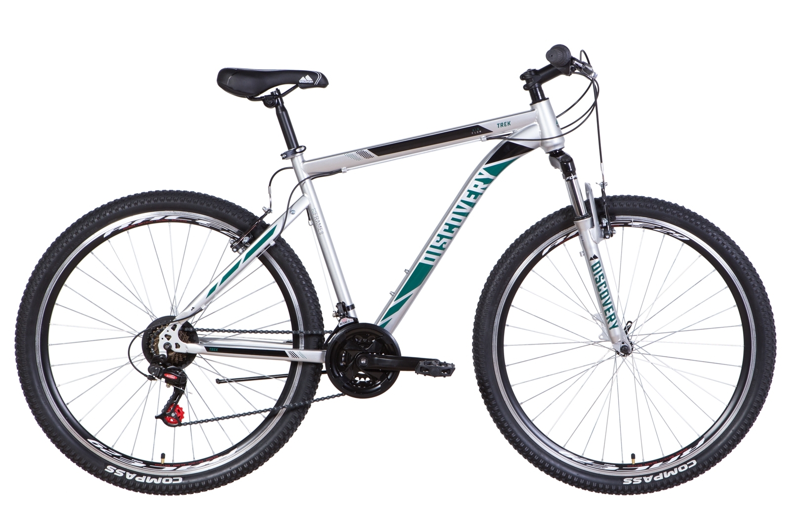 

Велосипед 29" Discovery TREK 21" серебристо-черный с бирюзовым 2021