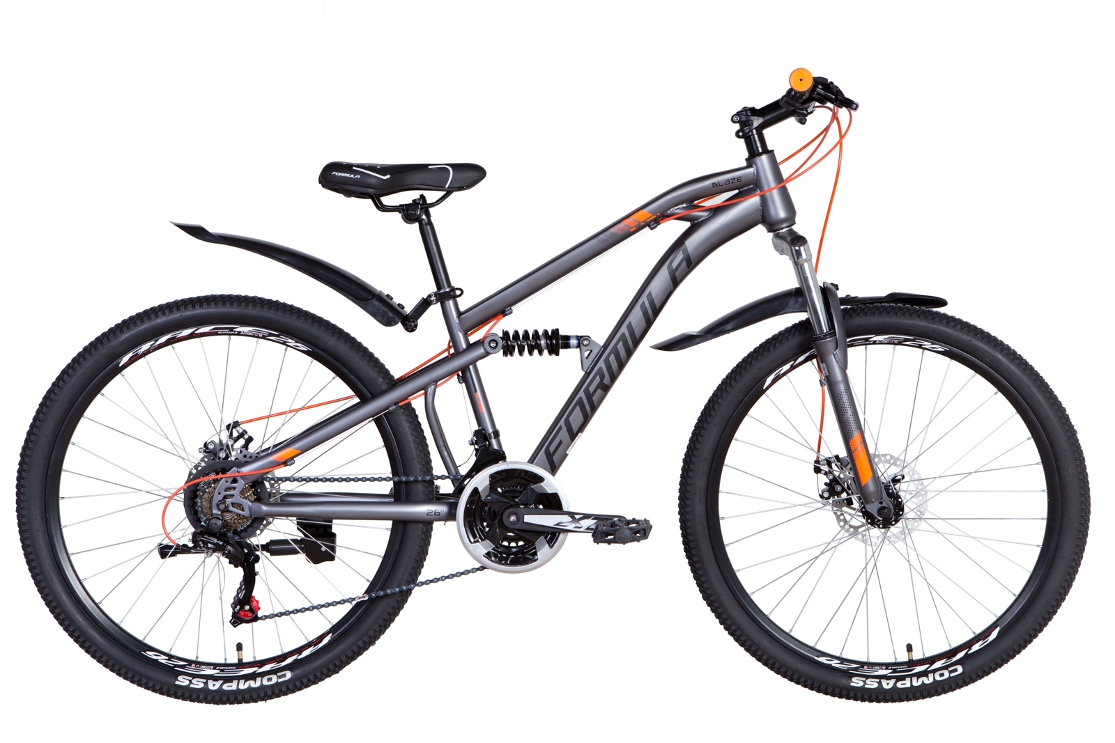 

Велосипед 26" Formula BLAZE DD серо-оранжевый (м) 2021