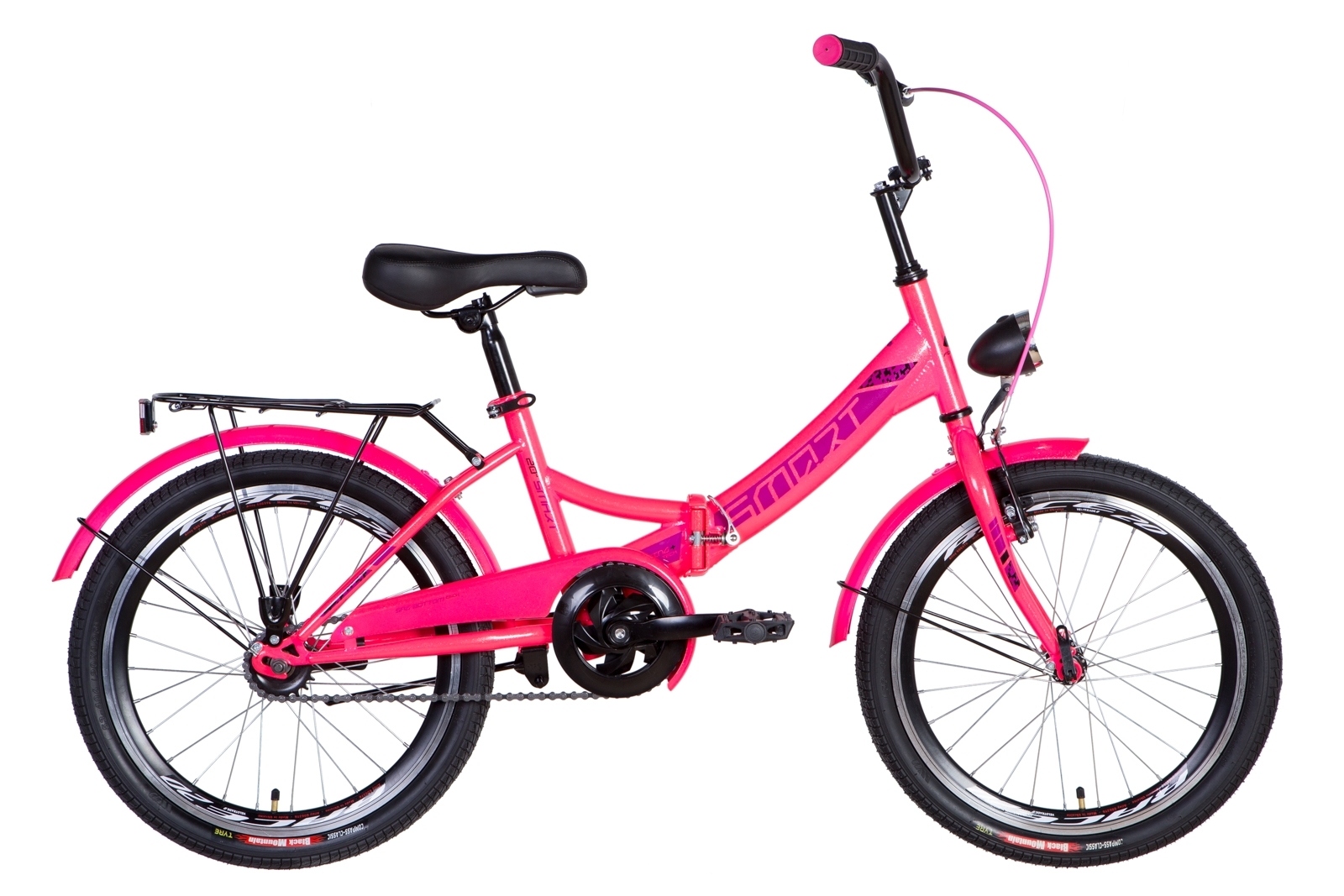 

Велосипед 20" Formula SMART розовый с малиновым с фонарём 2021
