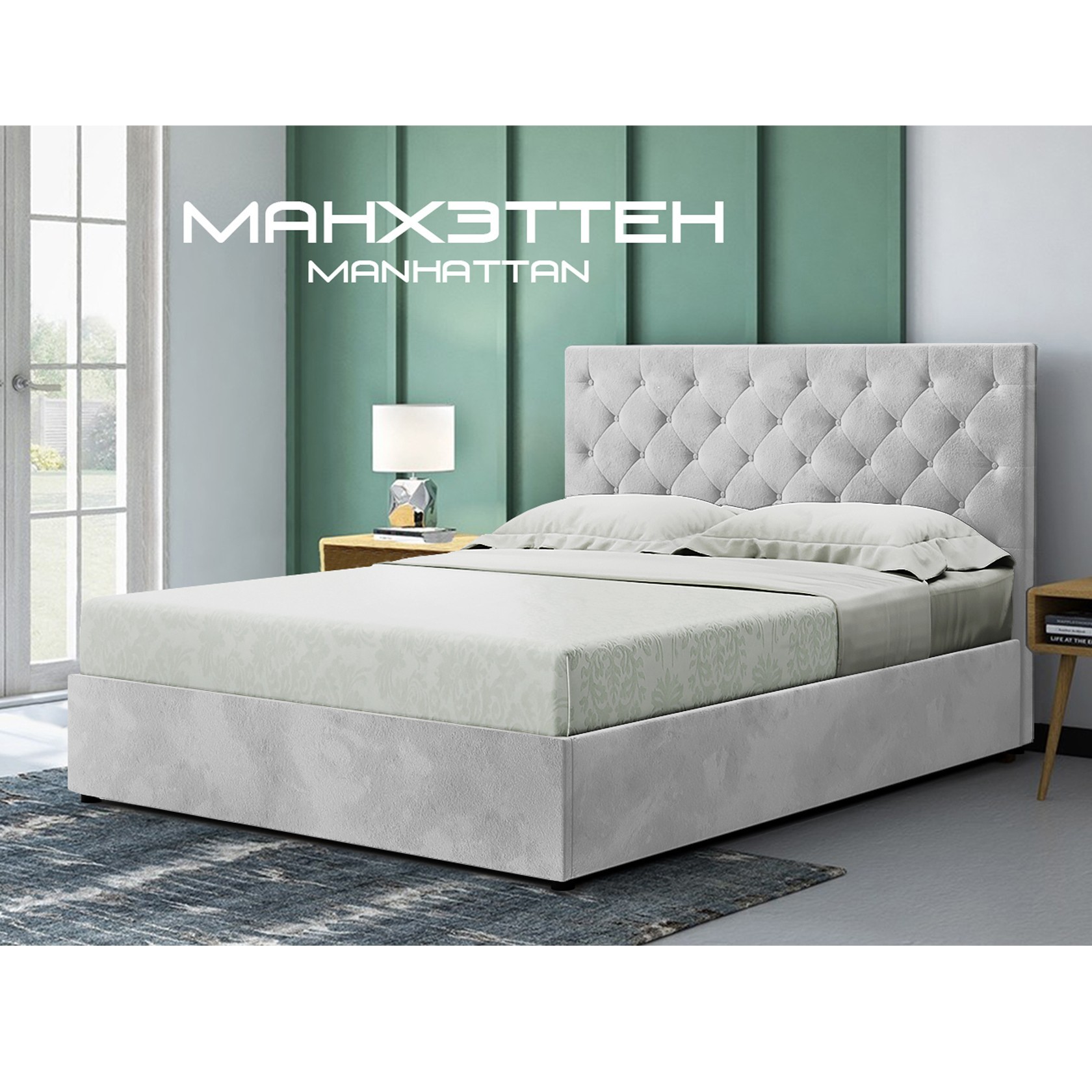 

Кровать Манхэттен Глейд (Green Sofa) Белая 140х200 см 381119_34