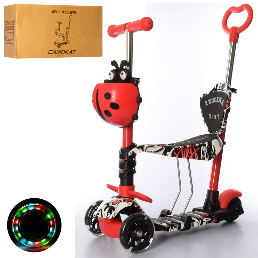 

Самокат iTrike JR 3-058-I-WP8 принт, красный