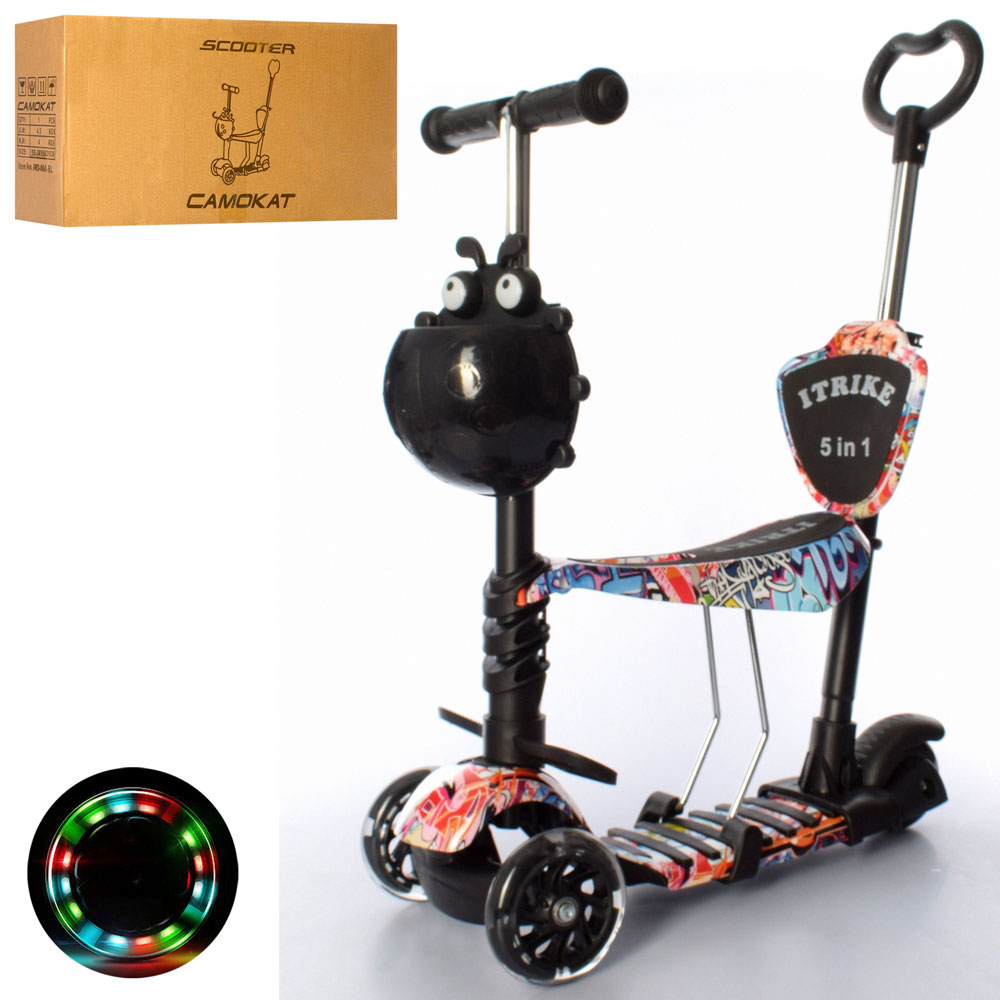 

Самокат iTrike JR 3-058-I-WP7 принт, черный