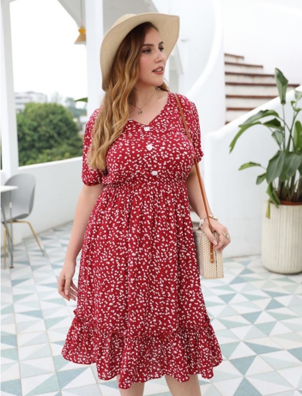 

Платье женское с оборками White petals Berni Fashion PLUS (XL) Бордовый