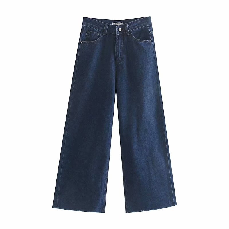 

Джинсы женские широкие с высокой посадкой Navy blue Berni Fashion (36) Синий