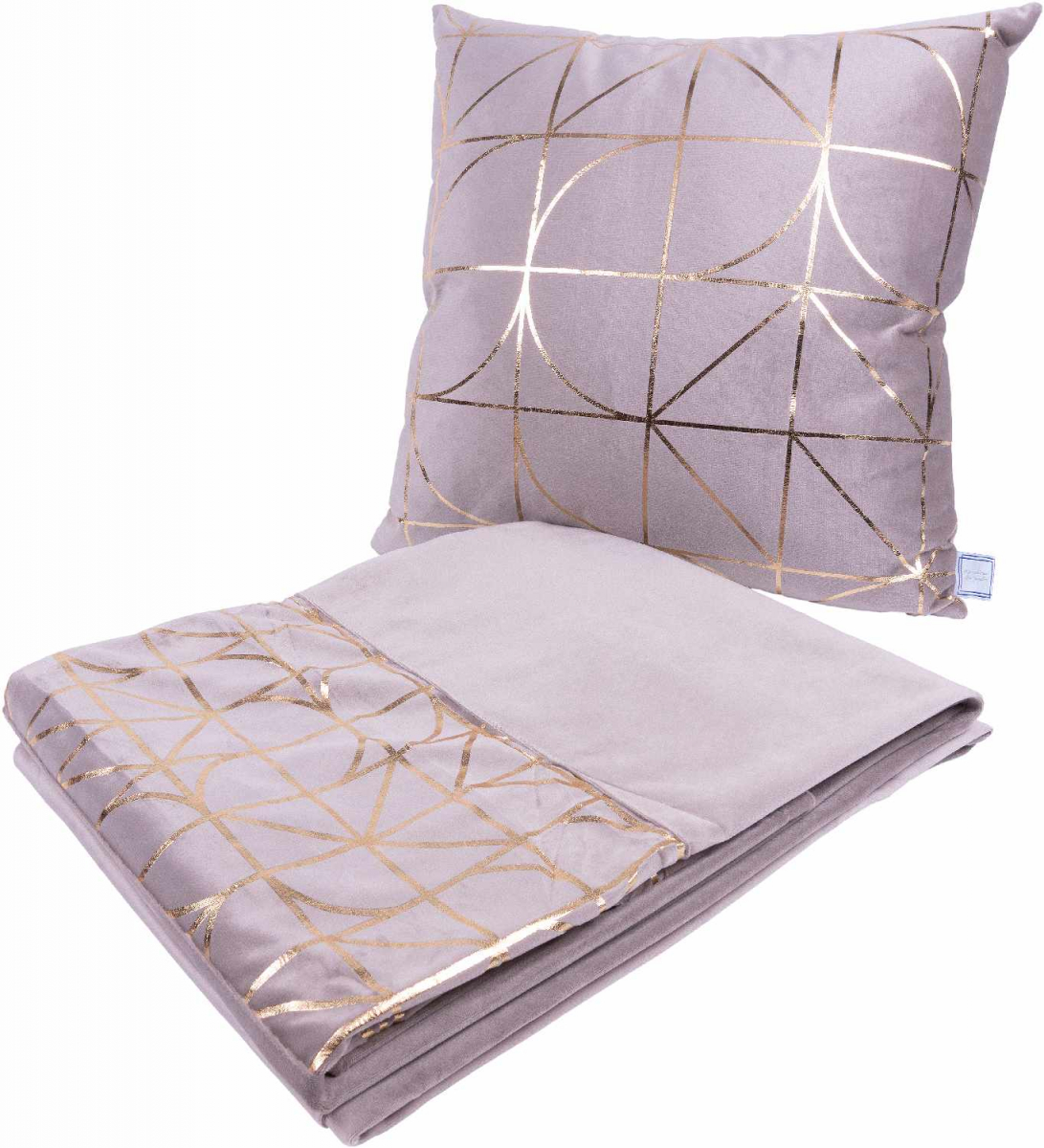 

Набор подушка и плед Arhome Prisma 300 Taupe/Gold 9RYD9-TAU