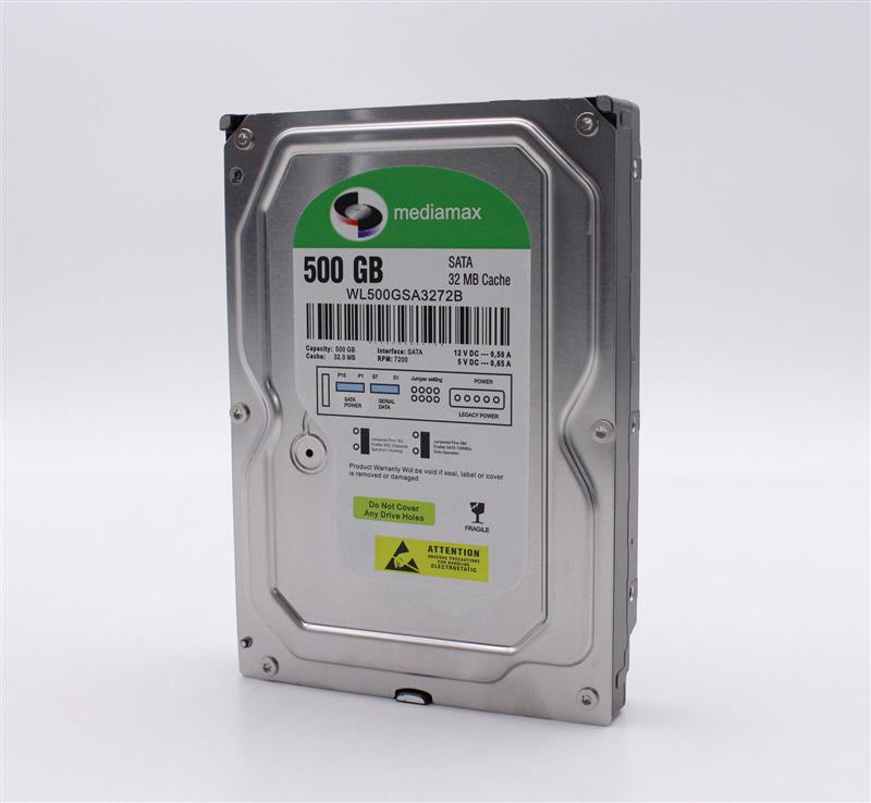 

HDD 3.5" SATA 500GB Mediamax 7200rpm 8MB (WL500GSA854G) Refurbished