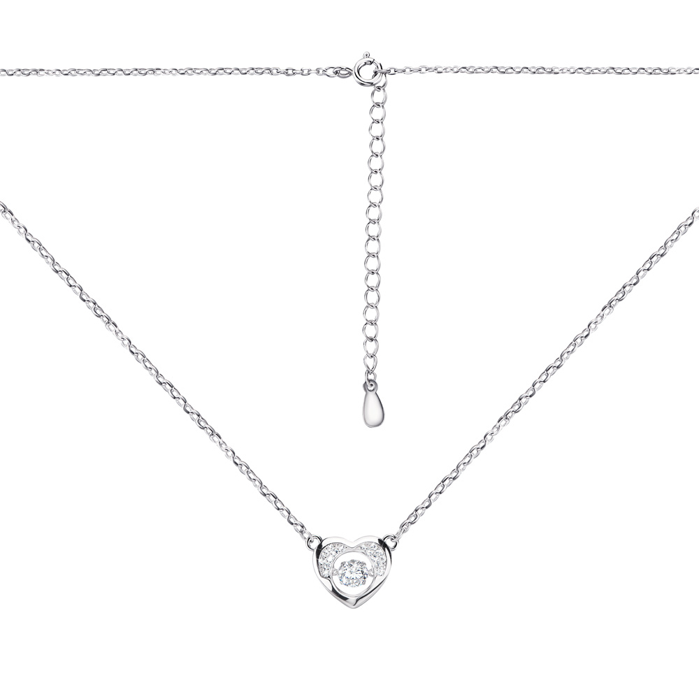 

Серебряное колье с подвеской и фианитами 000123660 50 размера