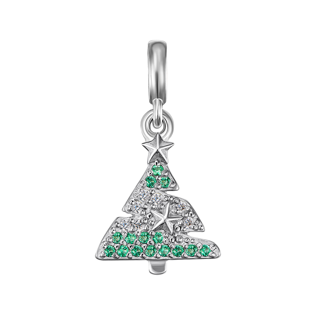 

Шарм из серебра с цирконием 000147206 б/р размера