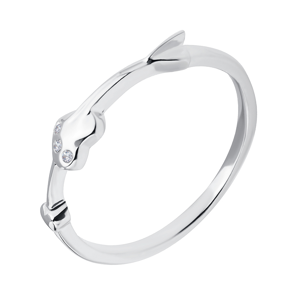 

Серебряное кольцо с сердечками и фианитами 000116339 16.5 размера