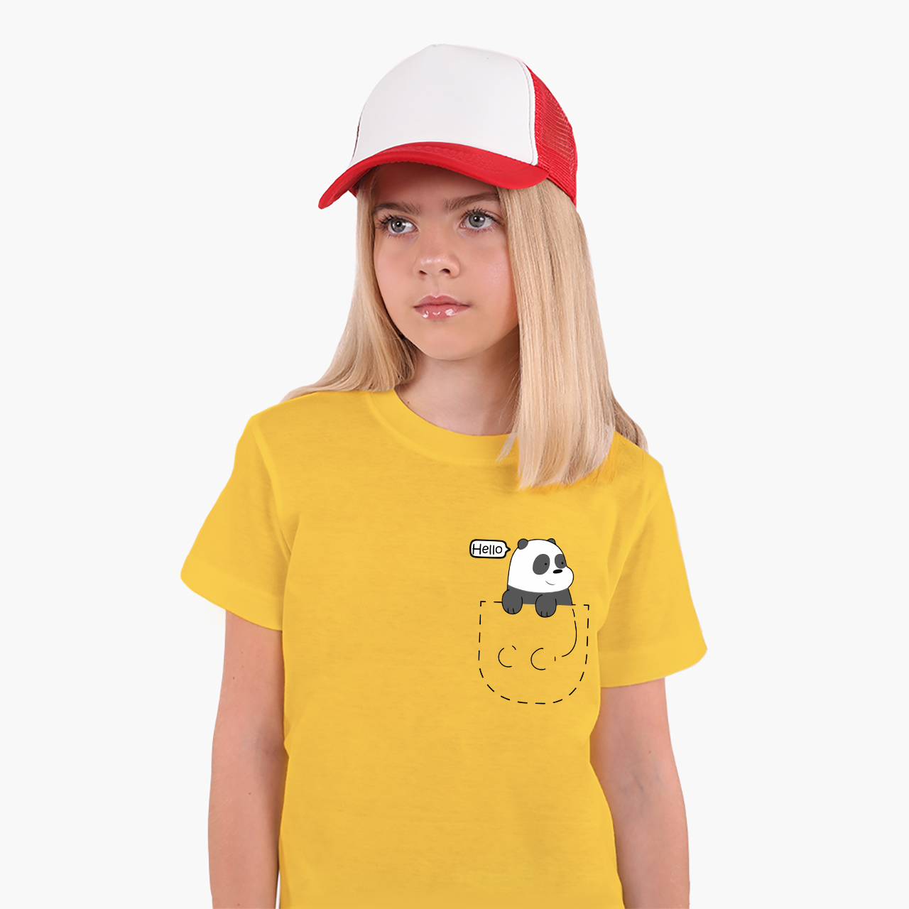 

Детская футболка для девочек Вся правда о медведях (We Bare Bears) (25186-2903-17) 146-152 см Хлопок Желтый