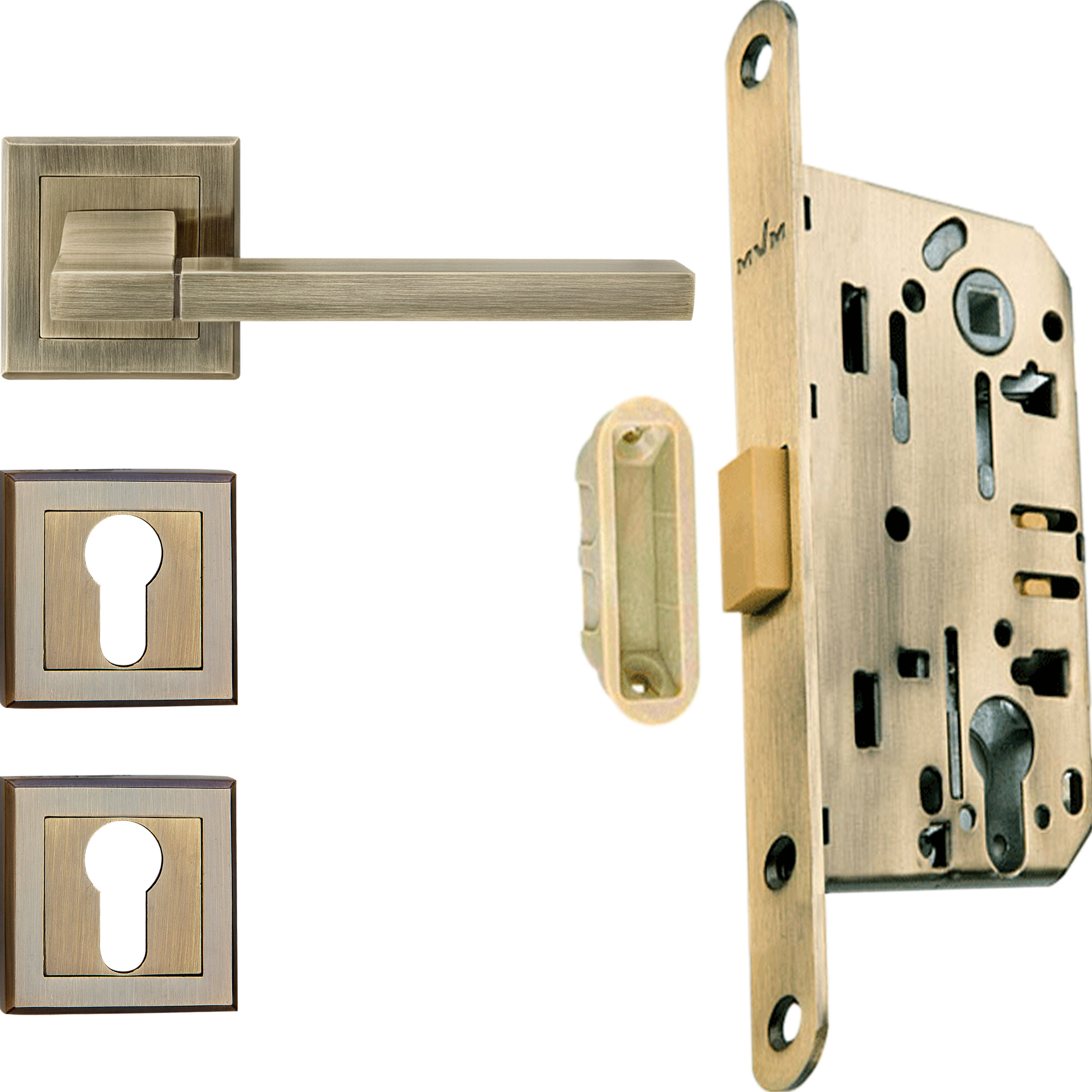 

Ручки комплект с механизмом замка Linde Hex Girona P AB