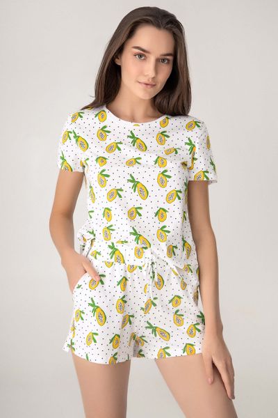 

Пижамные шорты хлопковые Jasmine Klaris  бело-оранжевые 4702/94, Пижамные шорты хлопковые Jasmine Klaris S бело-оранжевые 4702/94