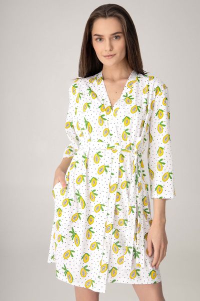 

Хлопковый халат Jasmine Isabella XL бело-оранжевый 4301/94