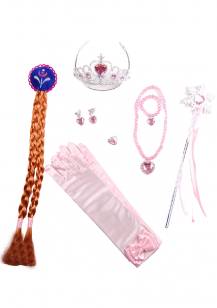 

Набор аксессуаров для образа принцессы 1128-light pink светло розовый цвет