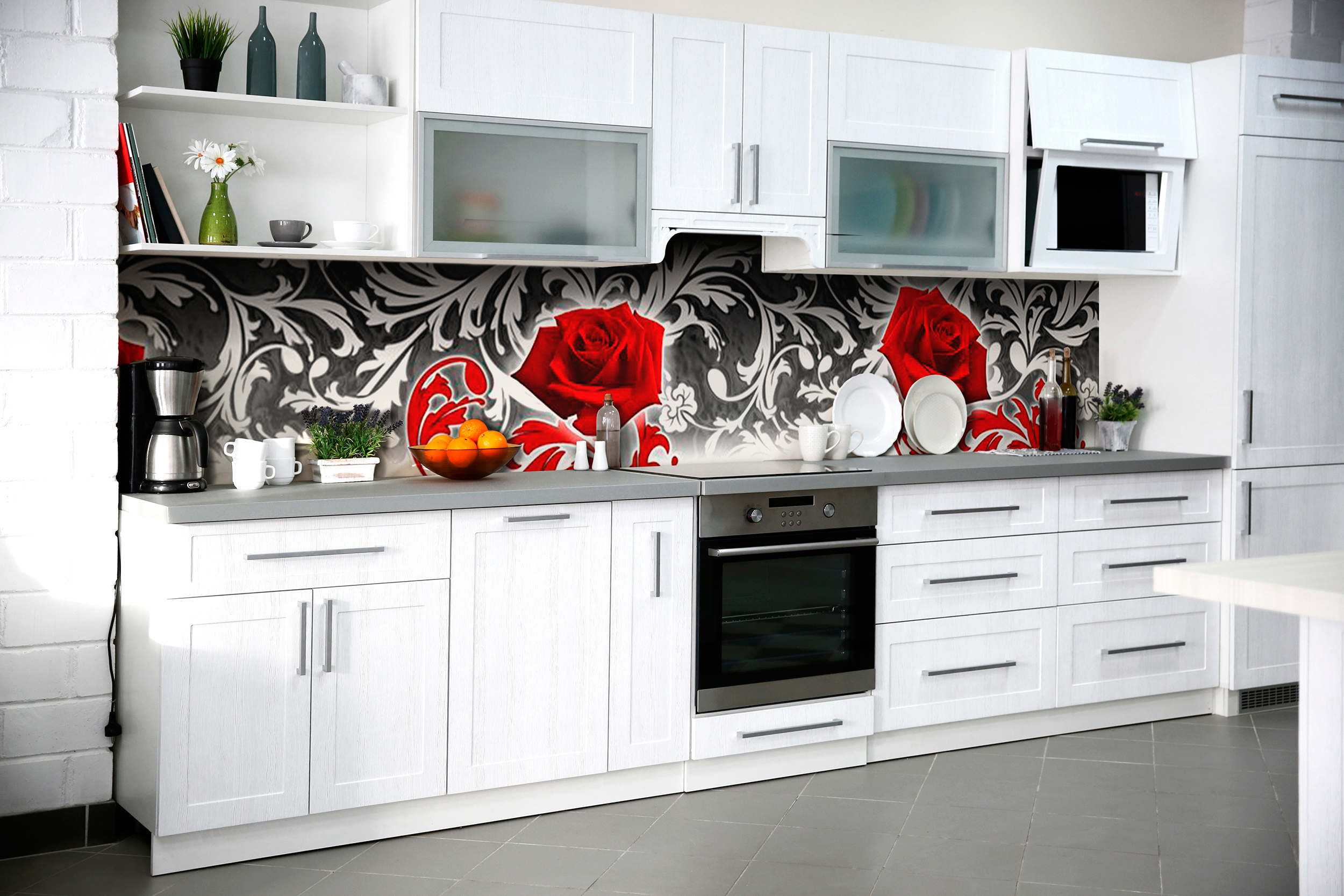 

Скинали на кухню Zatarga Алые бутоны 600х2500 мм