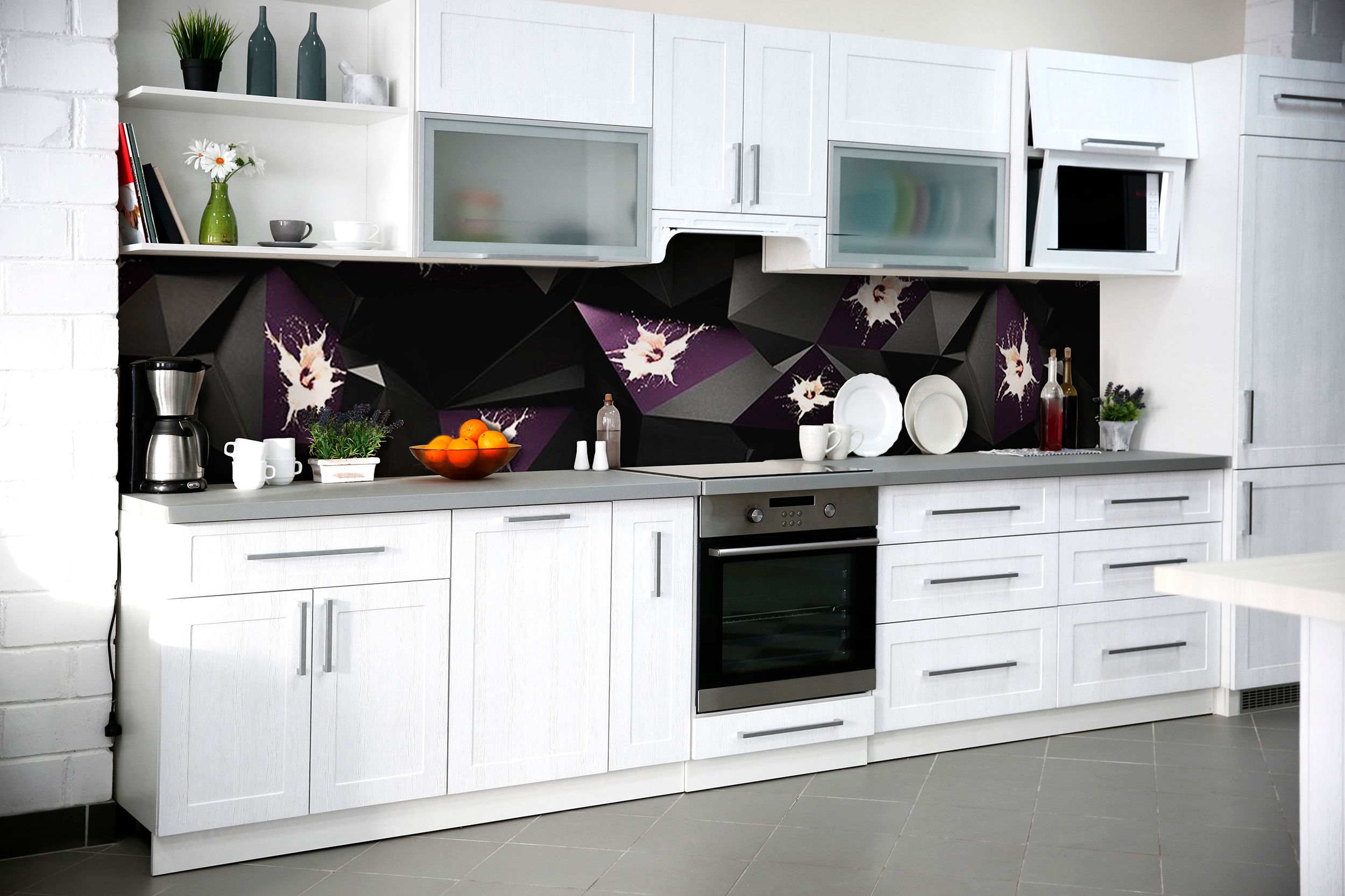 

Скинали на кухню Zatarga Молоко и черника 600х2500 мм