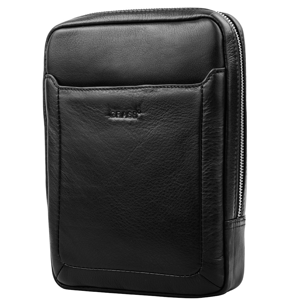 

Барсетка мягкая кожаная GRASS 89210-2 черный гладкий